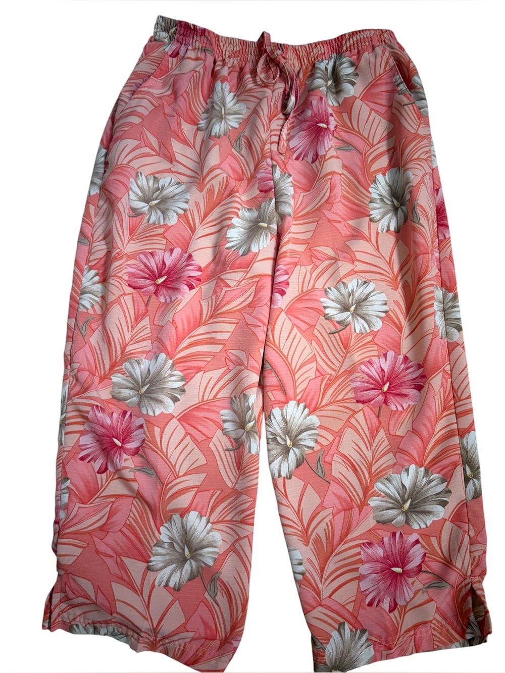 KORET Petit crop floral pant silky sz PL